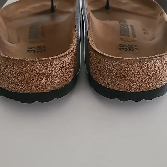 Birkenstock Gizeh Silver Thong Sandals Size 39/8 - Picture 7 of 10
